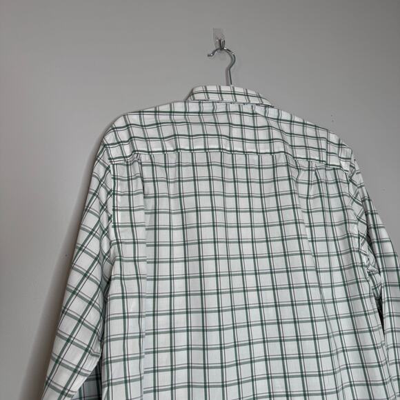 Artefact Button Up Shirt White Green Plaid Cotton NWT Men Size Large Tall - Picture 5 of 9